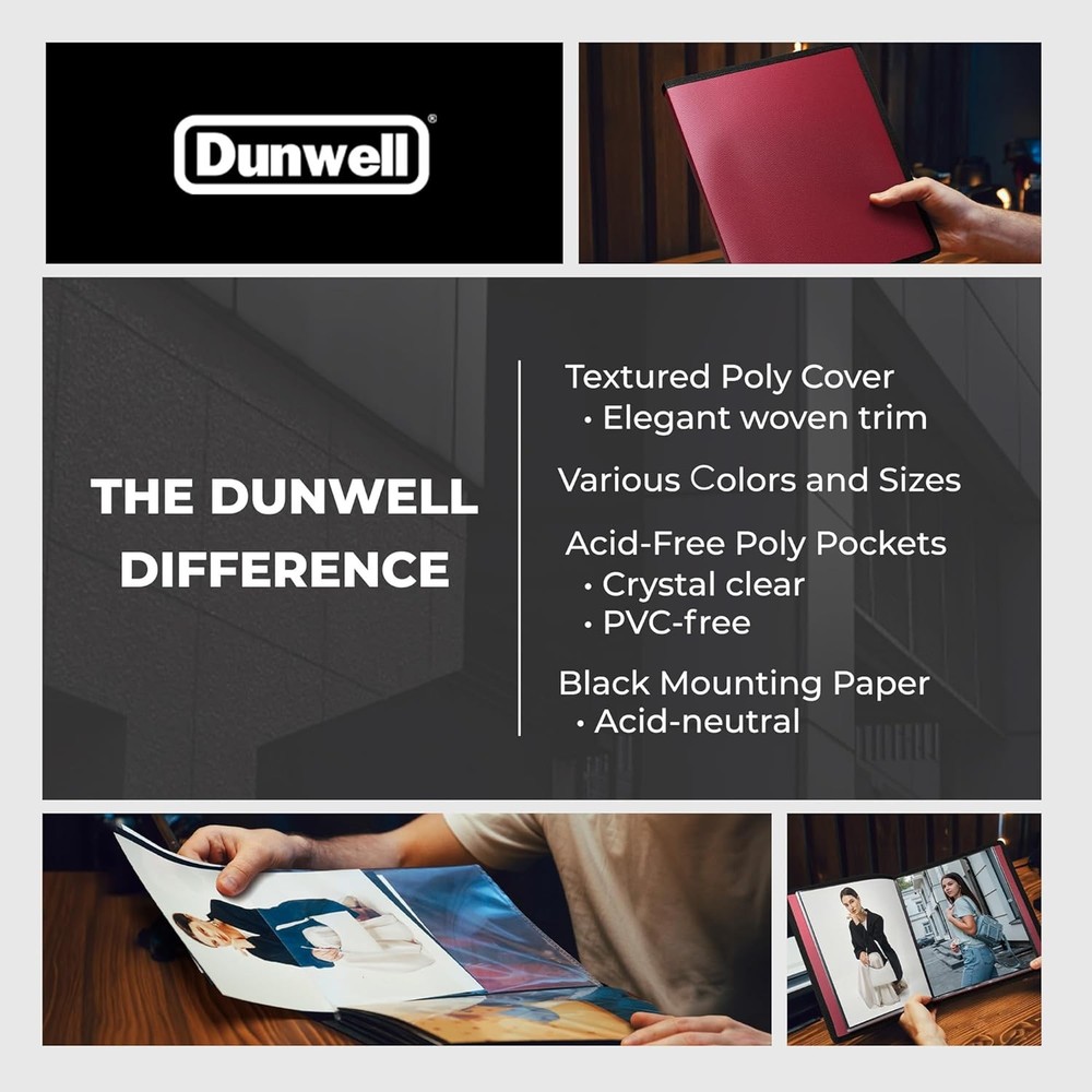 Dunwell Art Portfolio 8.5x11 Folder (Ruby), Black w/ BLK Paper, Ruby