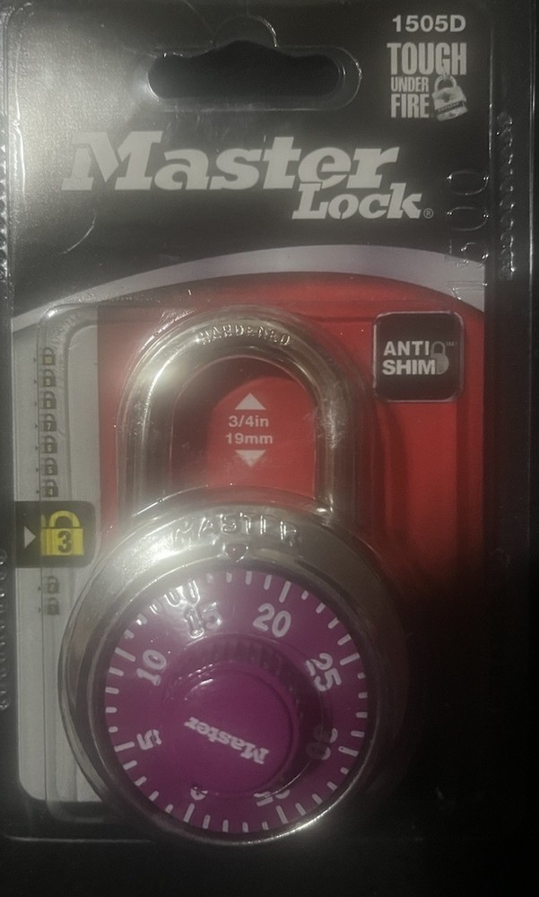 Master Lock Padlock 1505D Dial Keyless Combination Lock  1PC