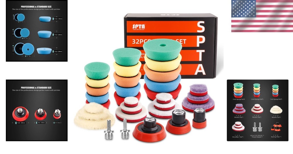 SPTA 29pcs Drill Buffing Pad Kit for Car Detailing