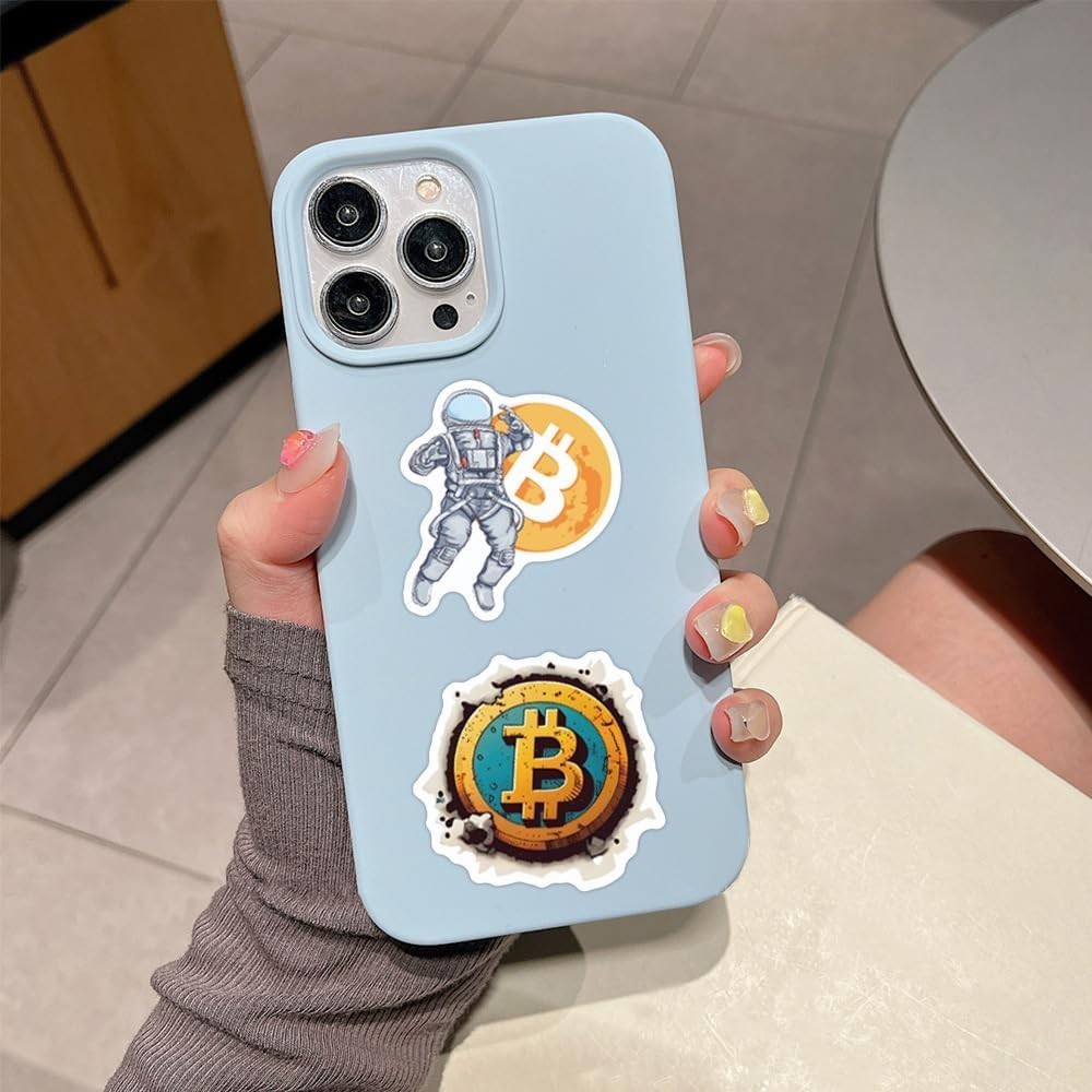 60 Waterproof Bitcoin Crypto Stickers - Fun Vinyl Decals for Personalized Styles