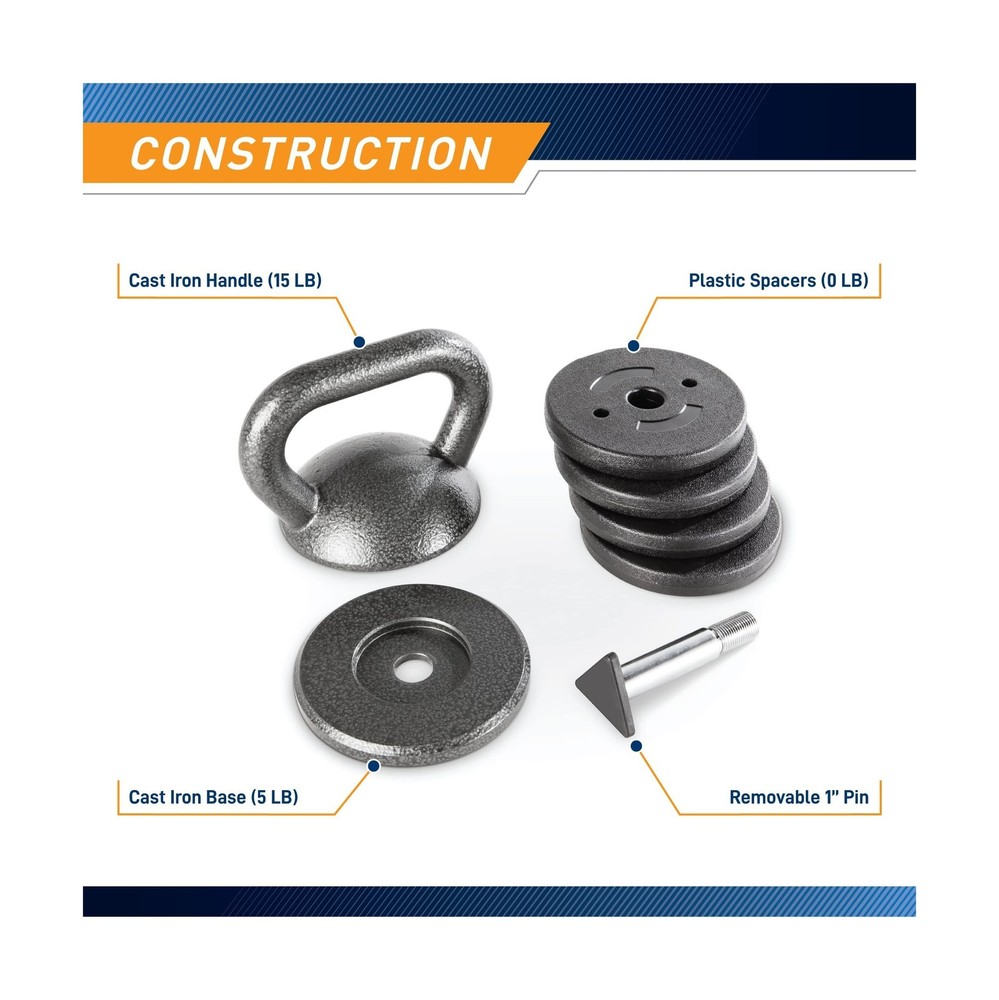 Apex Adjustable Heavy-Duty Kettlebell Weight for Strength Training ... Fast Ship