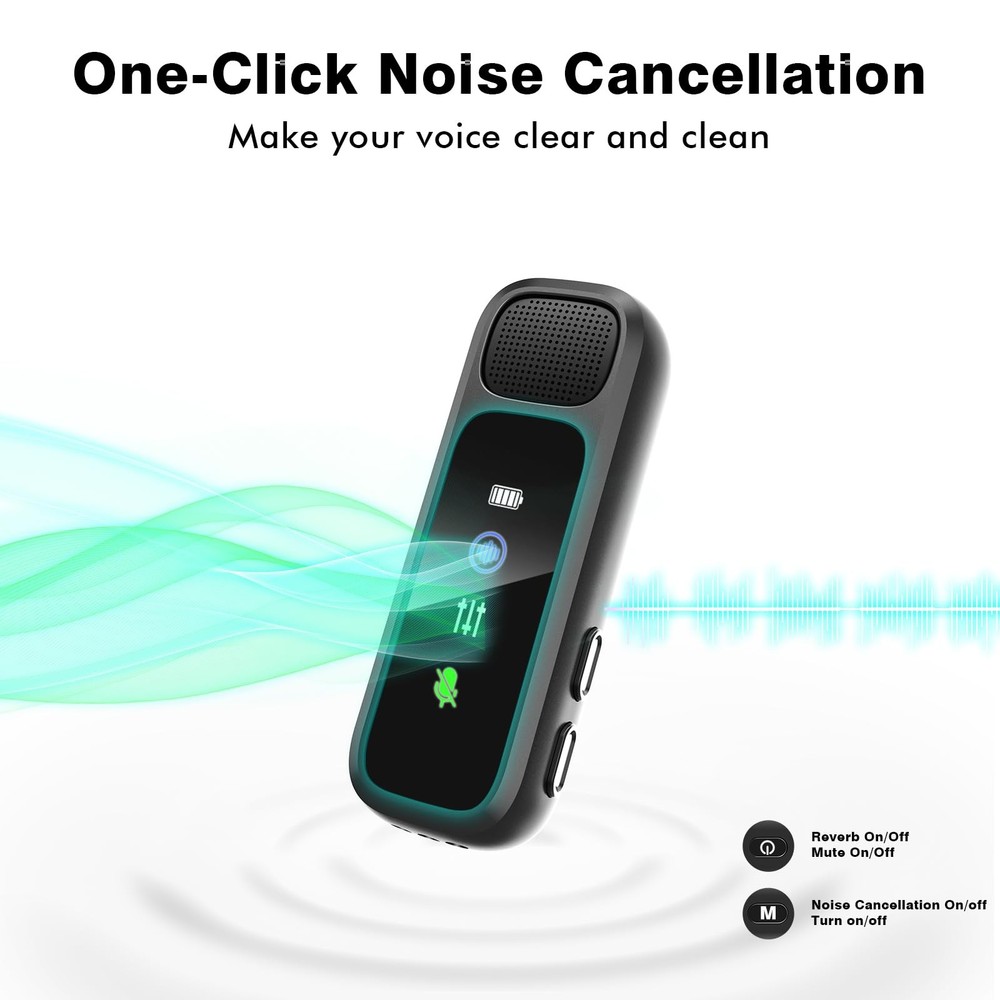 Wireless Lavalier Microphone for iPhone/Android - Dual Mini Noise Canceling M...