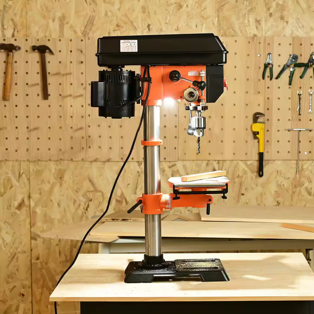 12 In. Benchtop Drill Press 5 Amp Variable Speed Cast Iron Bench Drill Press 12