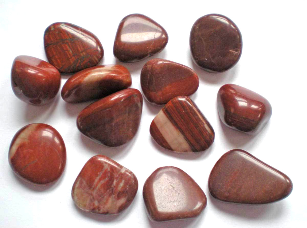 Red Striped Dolomite - 13 Tumbled Stones rt154