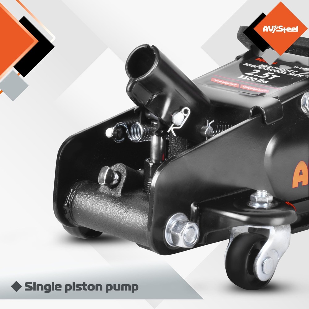 Floor Jack 2.5 Ton (5500 lbs), Low Profile Floor Jack with Single Piston Pump...