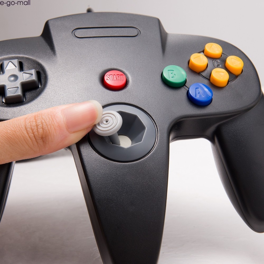 Black N64 Wired Classic N64 Controller Gamepad Remote Joystick for N64 System
