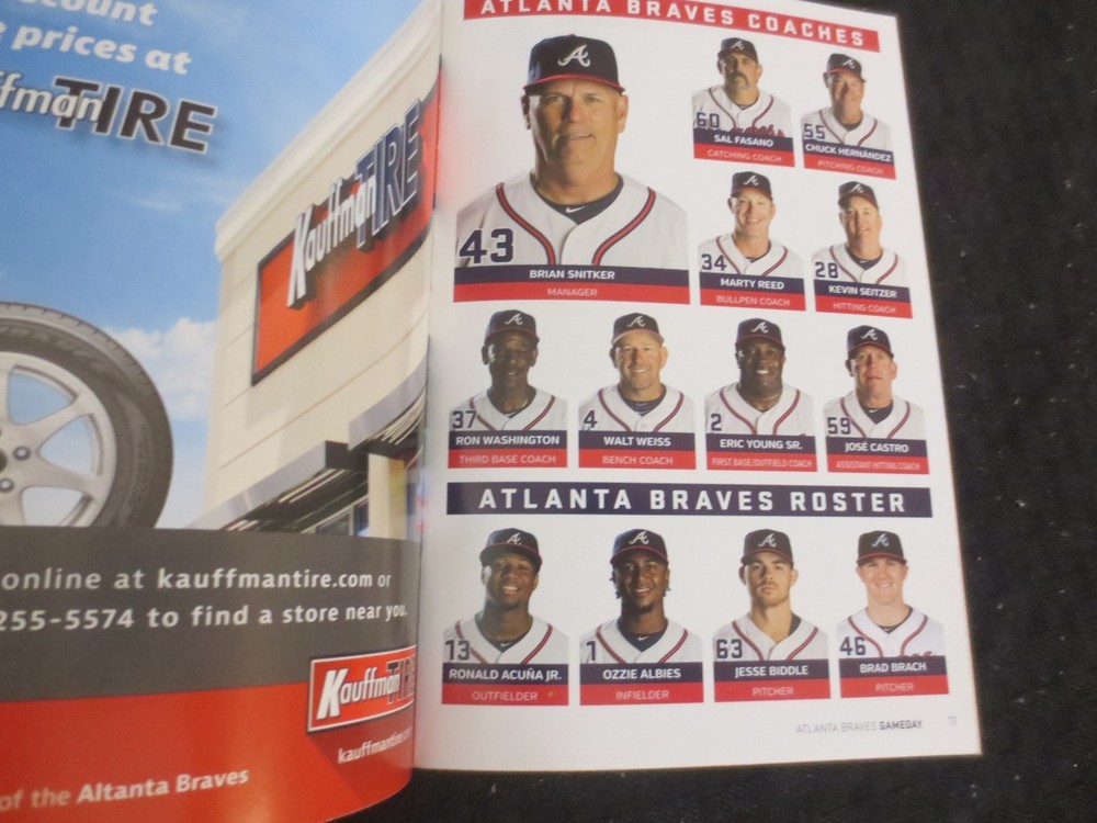 2018 Atlanta Braves GameDay Program Babe Ruth