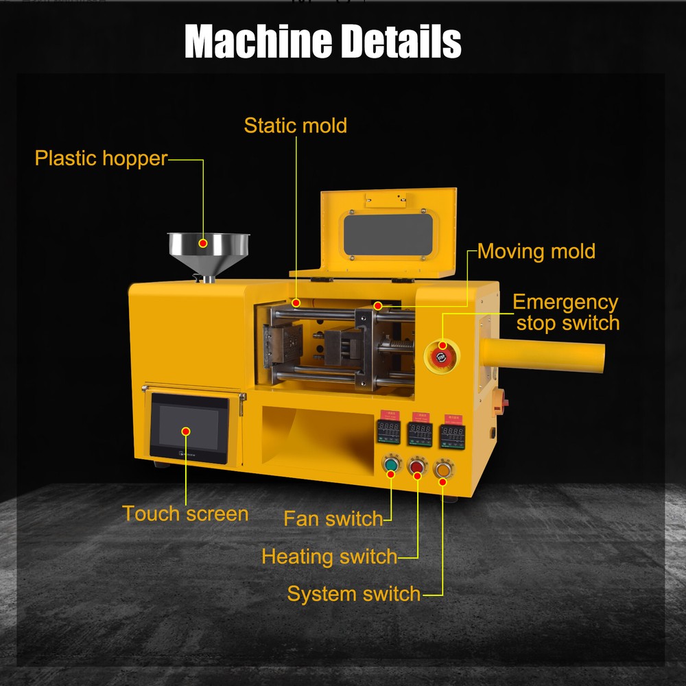 1500W Mini Desktop Injection Molding Machine For PP PC ABS Plastic Mold Machine