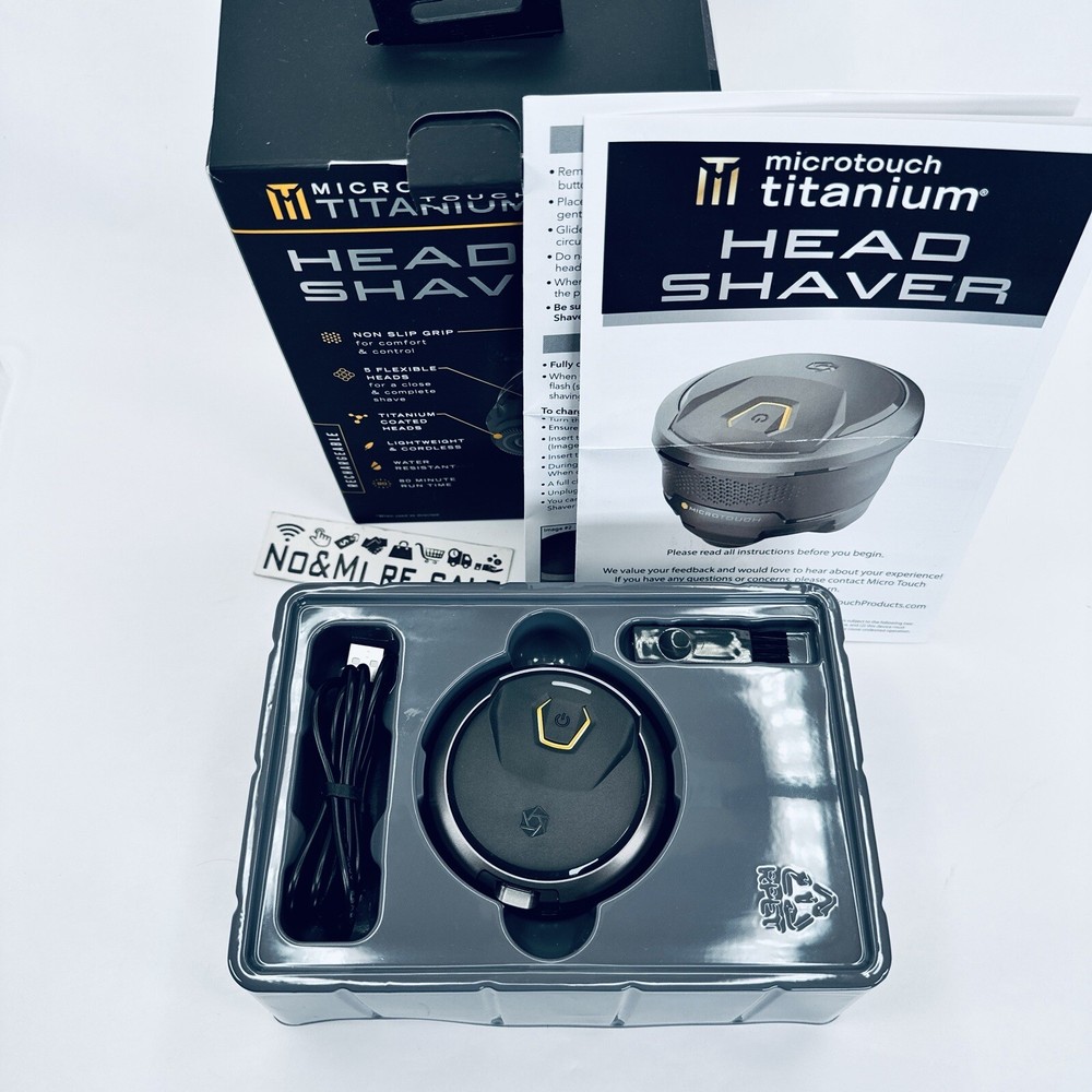 MicroTouch Men's Titanium Head Shaver, 5 Flexible Heads, Black