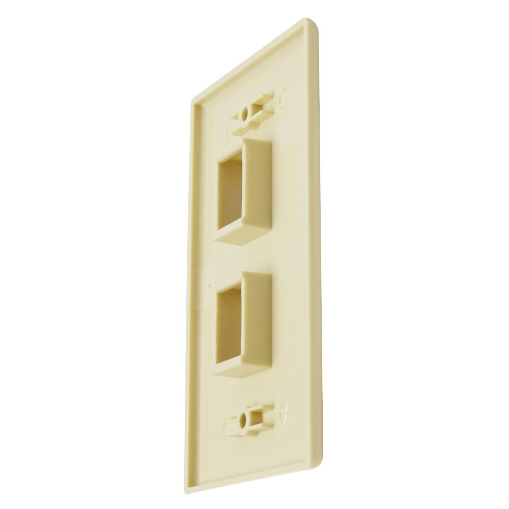 Construct Pro Single-Gang 2-Port Keystone Wall Plate (Ivory)