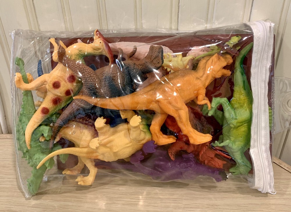11 Dinosaur Toy Figures Prextex Educational Dinosaur Book & Plastic Storage Case
