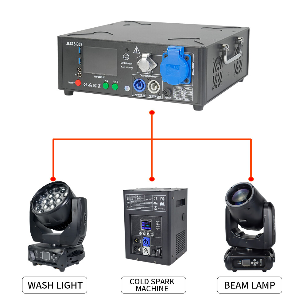 2pack 1500W Black Powered Base Cold Spark Machine Battery Pack with Flight Case