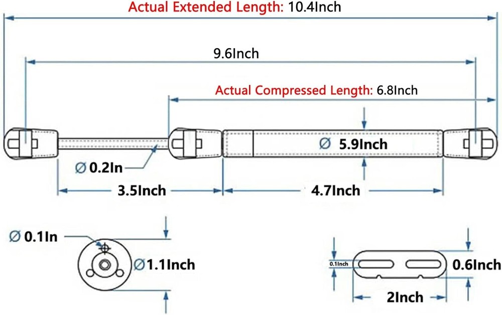 2 Pack 10 Inch Gas Prop Force Lift Support Shock Strut Gas Spring Part Tool Box