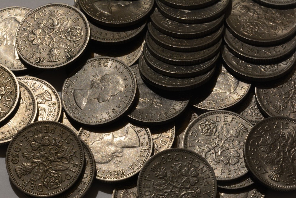 10x Lucky Sixpence Coins