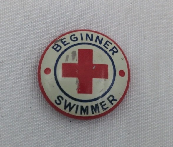 Vintage American Red Cross ARC Beginner Swimmer Button Pin Button