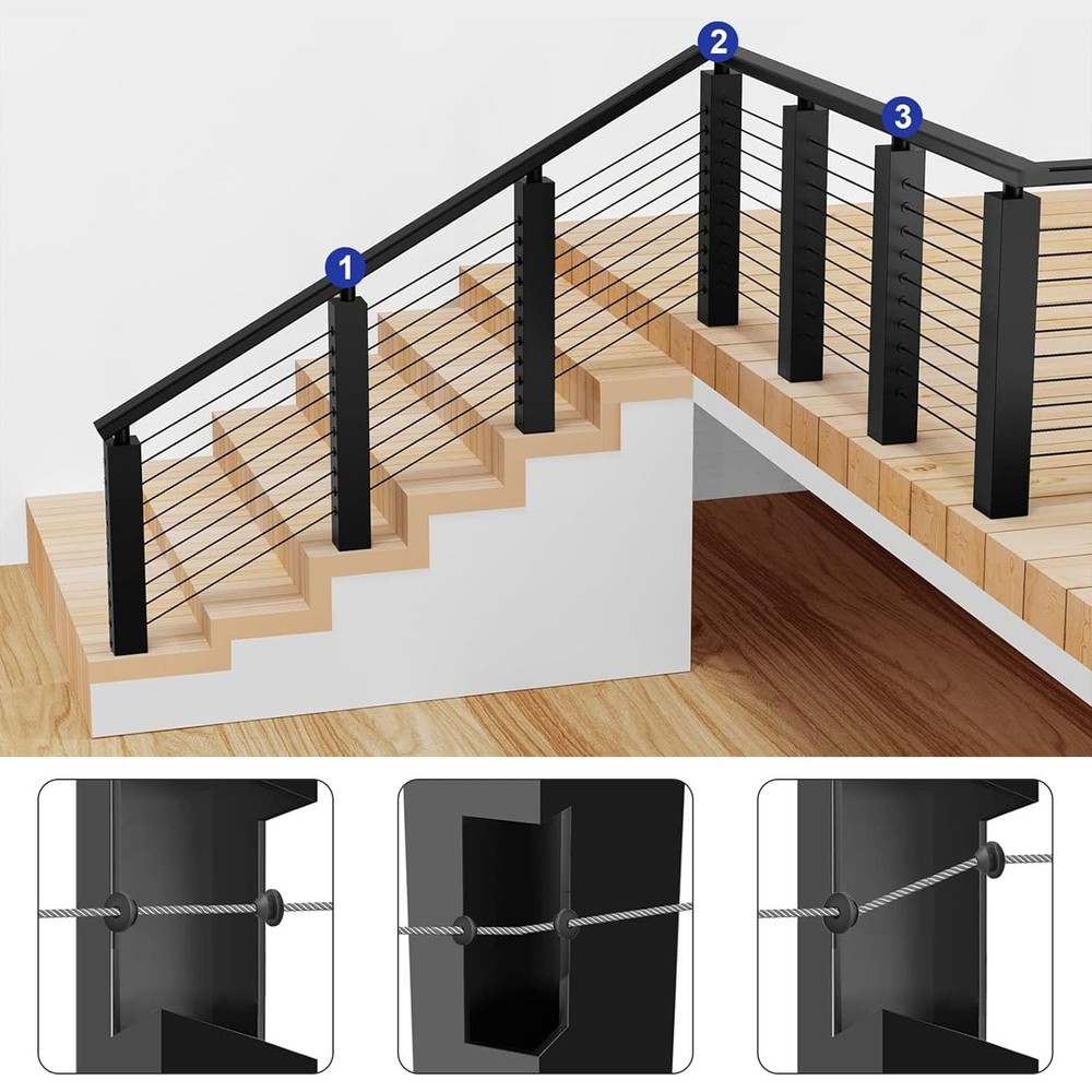Cable Railing Rubber Grommets 60 Pack for Metal Cable Railing Post Protector
