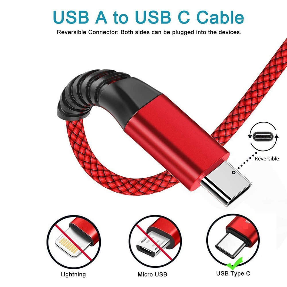 Braided USB C Type C Fast Charging Data Cable Cord for iPhone 17 Pro Max 15 lot