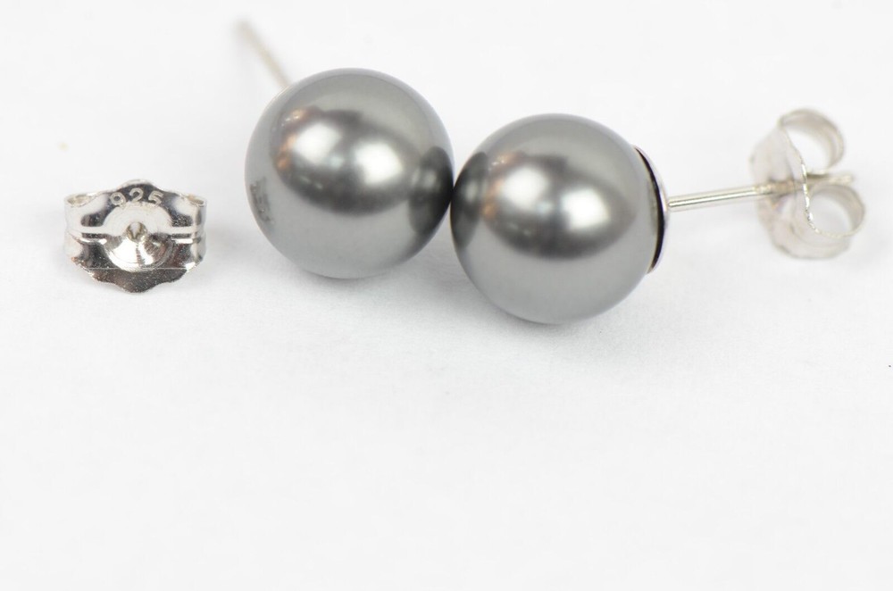 925 Solid Sterling Silver Beautiful Classic Pearls Stud Earrings