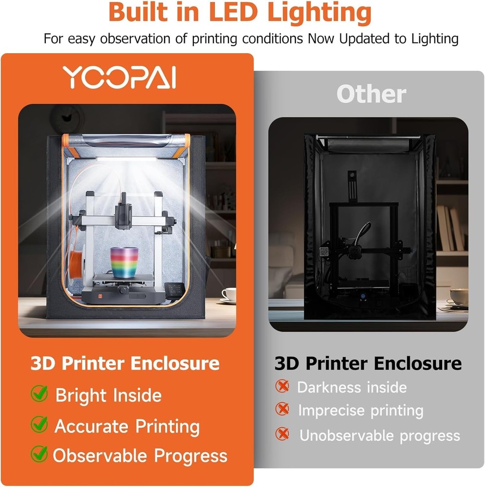 Anycubic Kobra 3D Printer Enclosure with LED Light