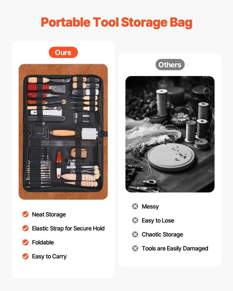Efficient Leather Processing Set 59PCS for Precise Marking and Cutting