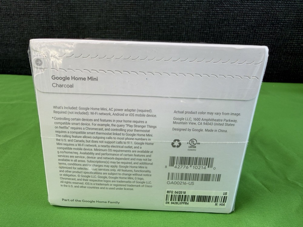 Google Home Mini Smart Speaker with Google Assistant (GA00210-US)