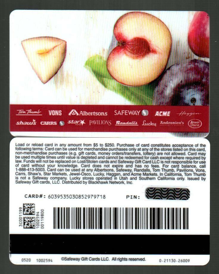 SAFEWAY Plums ( 2020 ) Gift Card ( $0 ) V2