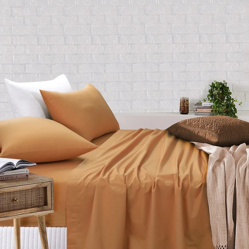 2026 Soft Bed Sheets Single Double King Queen Super King Fitted Flat Sheet