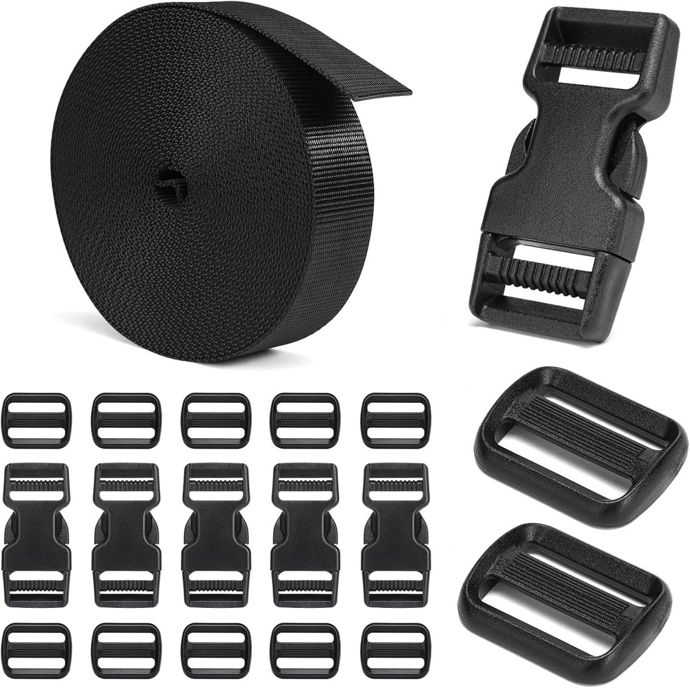 Heavy Duty Nylon Webbing Strap and Buckle Set for DIY Projects
