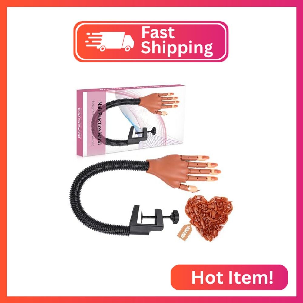 Practice Hand for Acrylic Nails, Professional Nail Practice Hand Nail Training H