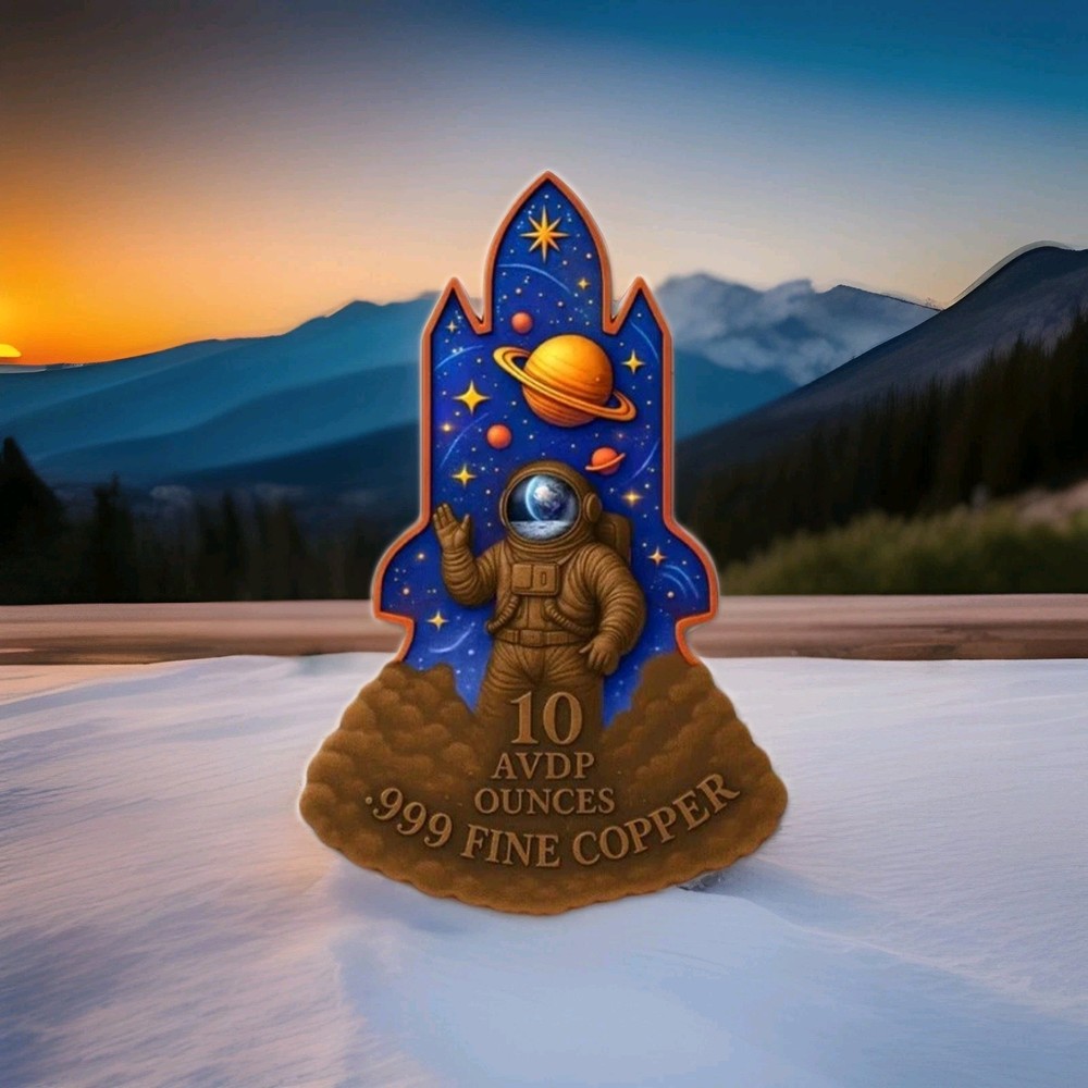 10 AVDP Ounces .999 Fine Copper Colorized Space Shuttle 3D Capsule PRE-ORDER