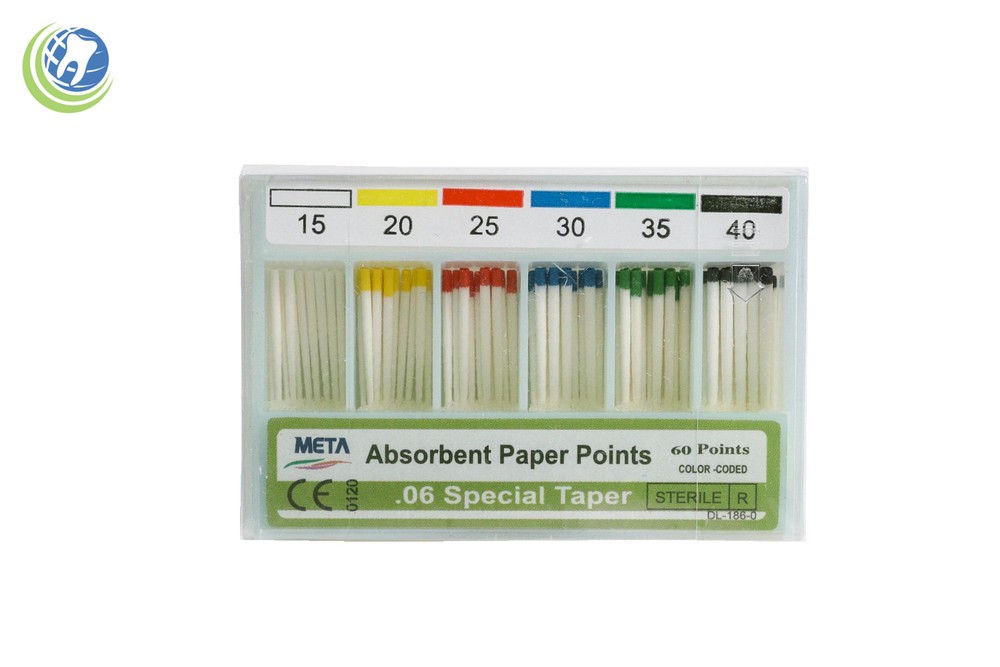 Paper Points .06 Taper #15-40 Sterilized Endodontic Root Canal Obturation 60/Box