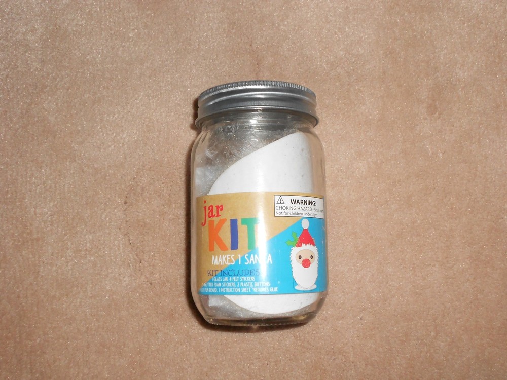 NEW, KIDS CRAFT JAR KIT, MAKES 1 SANTA