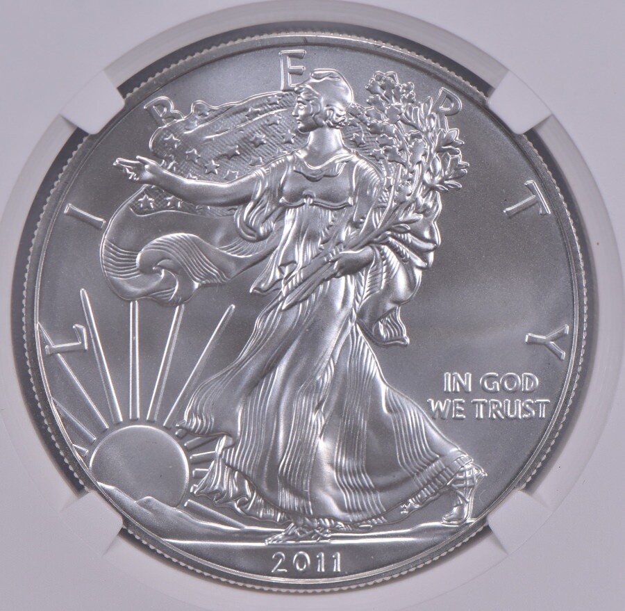 MS70 2011 American Silver Eagle 1 Oz NGC Graded Brown Label