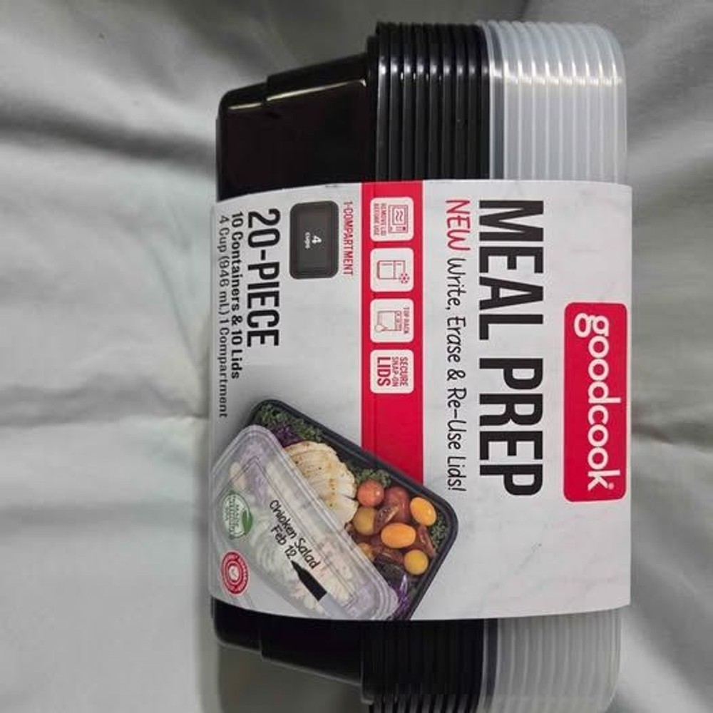 Good cook 10 meal prep 4 cup rectangular containers with lids new in package