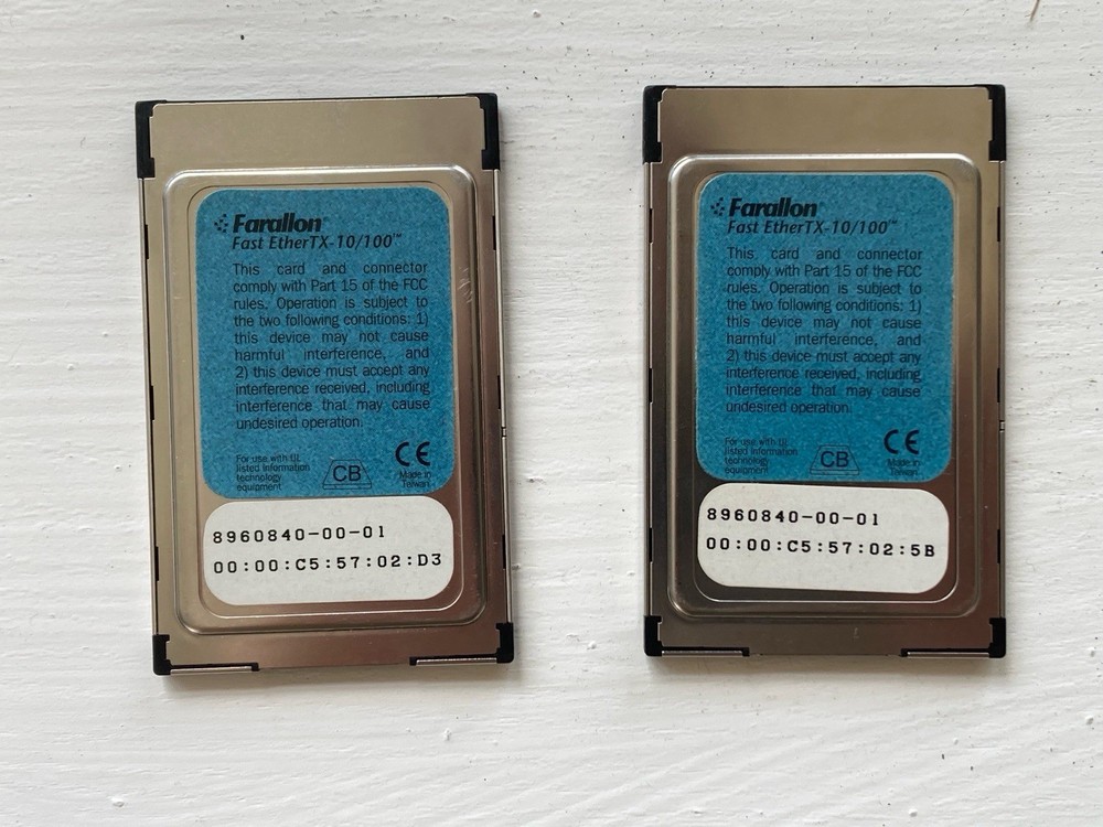 Fast EtherTX-10/100 Cardbus x 2 No Cables LOT