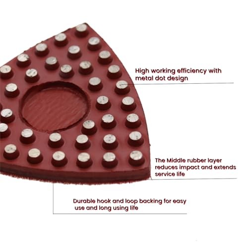 Triangular Diamond Grinding Pads for Corner Edge, 3 Inch Metal Bond Dots 60#
