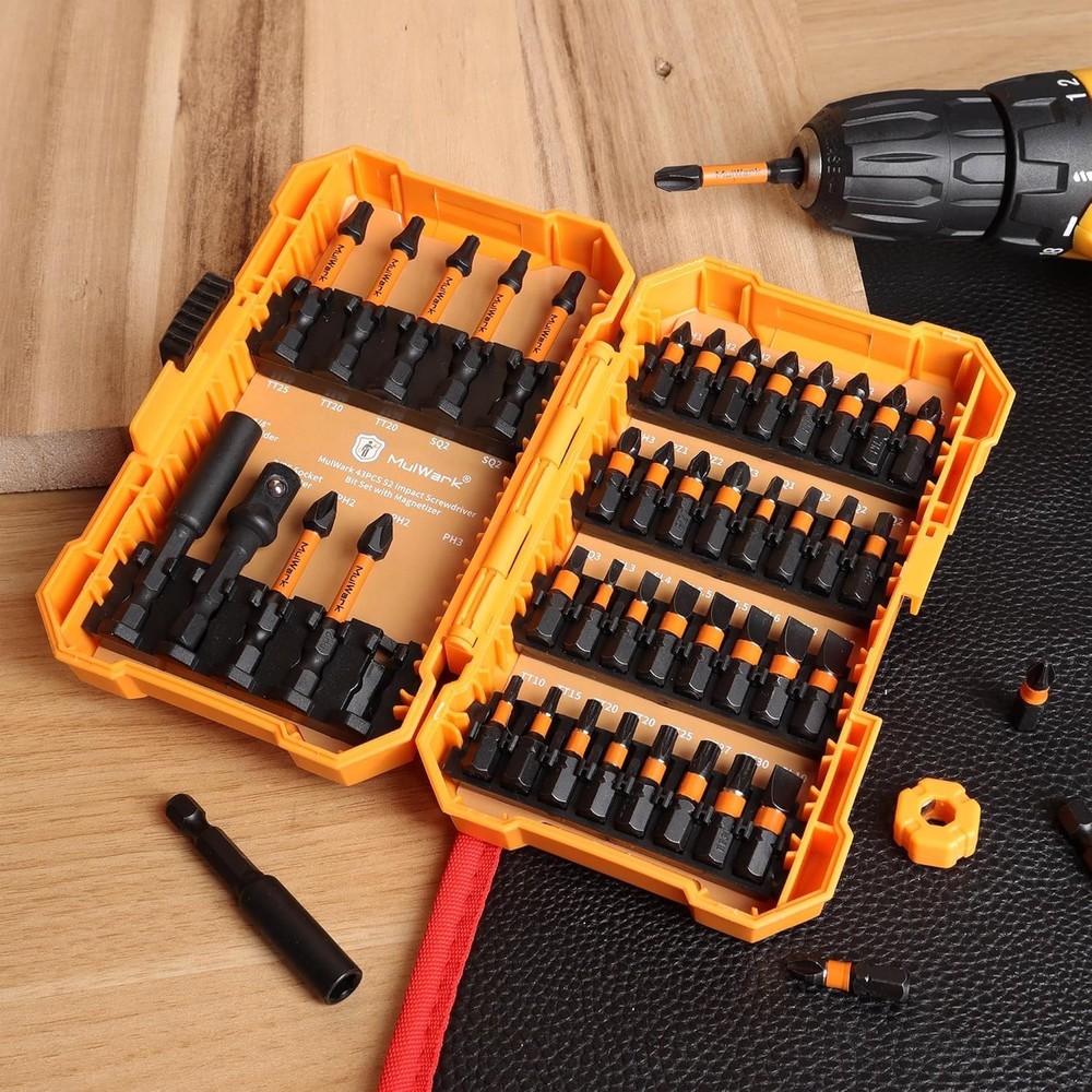 High-Performance 43-Piece Screwdriver Bit Set for Impact Drivers & DIY Projects
