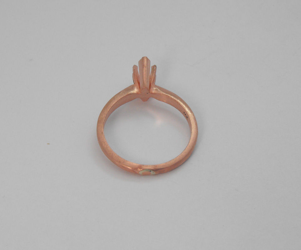 Sterling Silver Handmade Marquise Solitaire Copper Coated Ring Setting Mounting