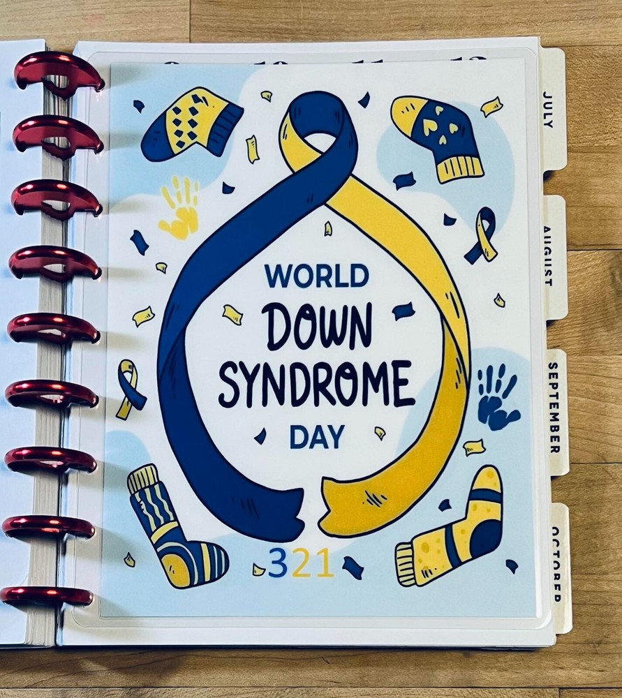 World Down Syndrome Day 321 Dashboard Insert for use with Classic HAPPY Planner-
