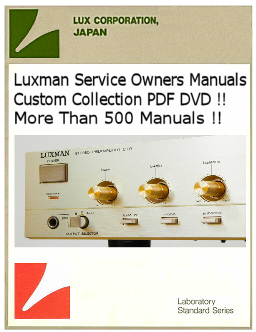 Luxman Service Owners Manuals Mega Collection Audio Computer DVD !!