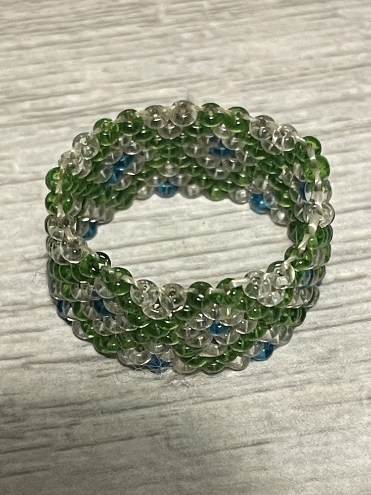 Handcrafted Wide Beaded Band Ring