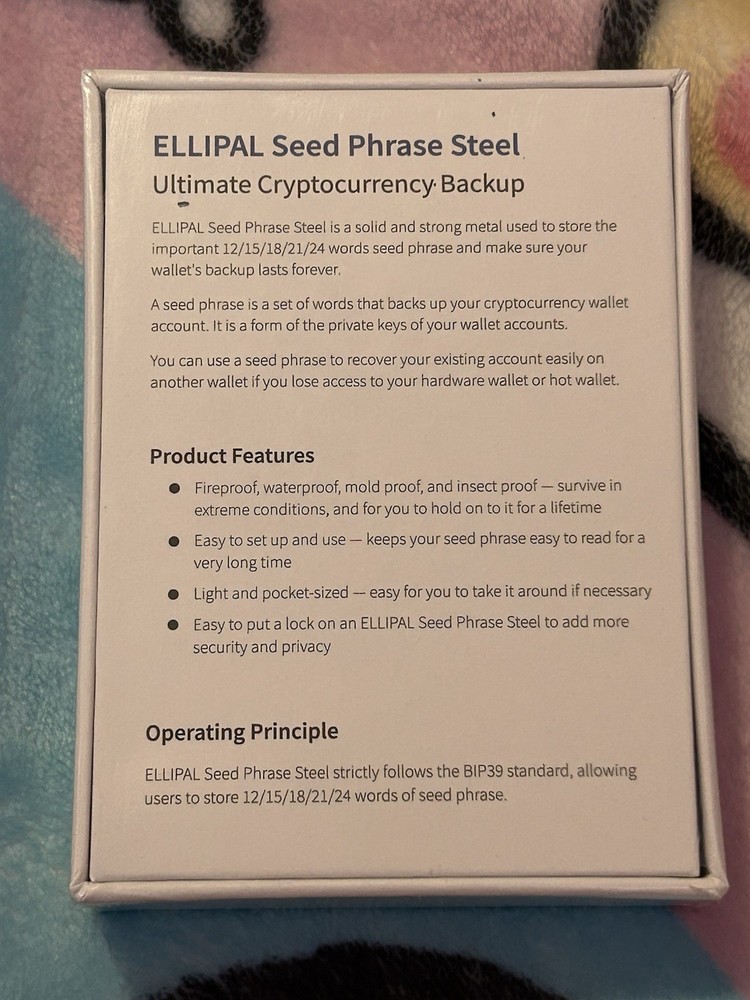 Ellipal Seed Phrase Steel Ultimate Cryptocurrency Backup
