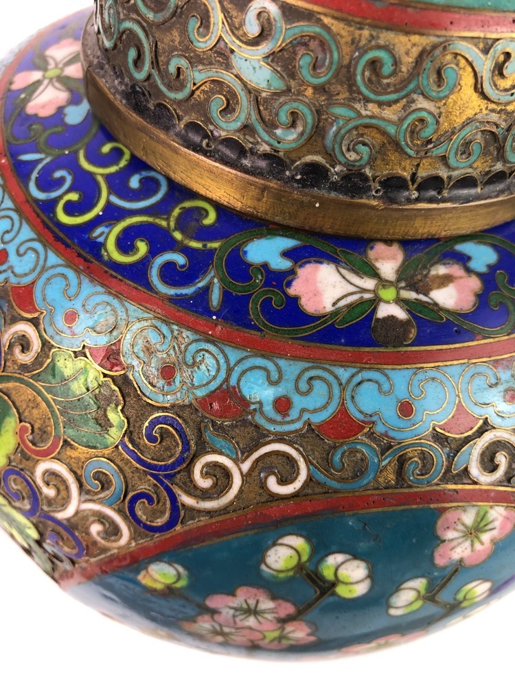 Vintage Chinese Cloisonne Ginger Jar