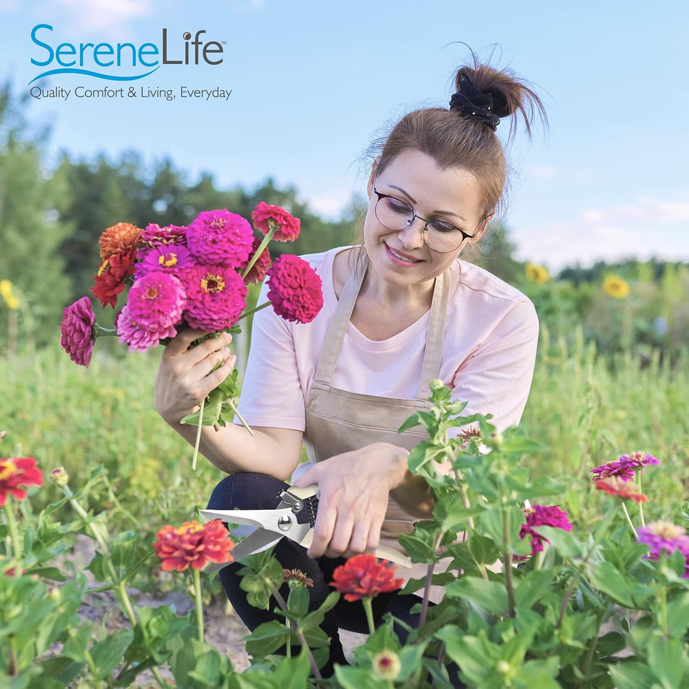 Gardening Hand Pruner, Pruning Shear with Straight Stainless Precision-Sharpened