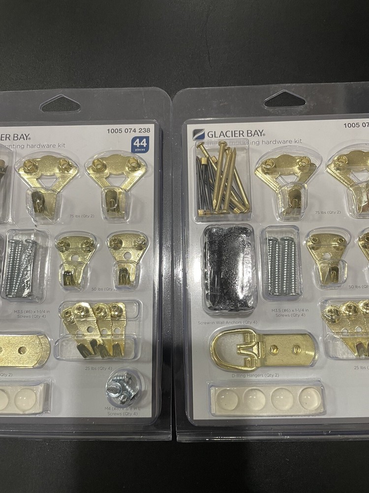 2X (44 Pieces) Glacier Bay Wall Hanging Hardware Accessory Kit