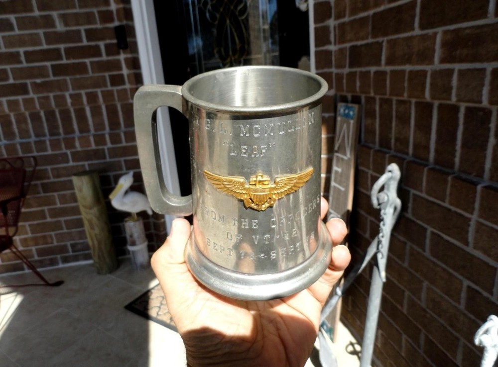 NAVY TRAINING SQUARDON VT-26 Engraved NAMED Beer Stein CHASE FIELD BEEVILLE, TEX