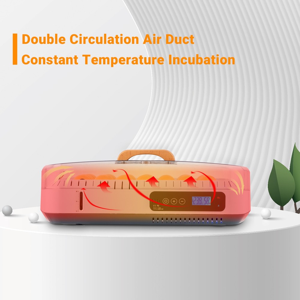 Smart Digital 35 Eggs Incubator Auto Turning Birds Hatcher Visual Window New
