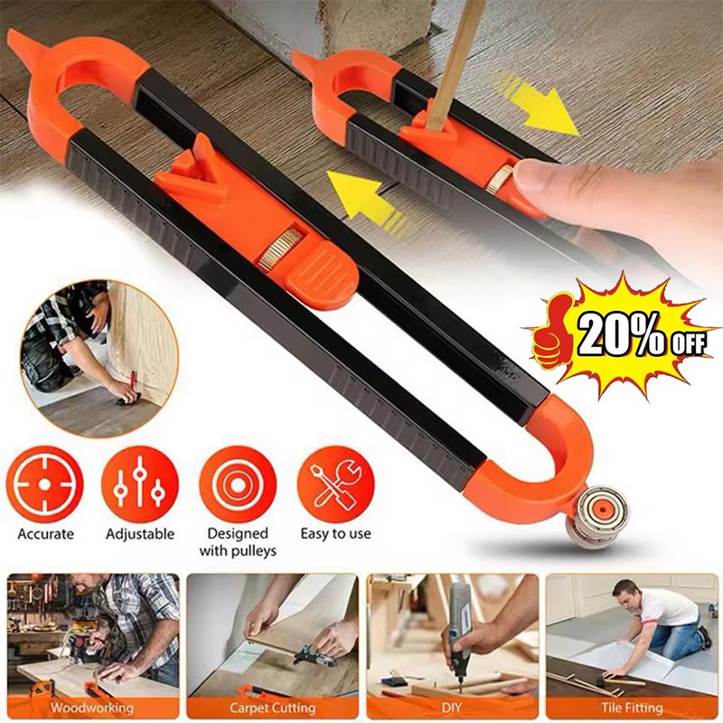 Profile Scribing Ruler Contour Gauge with Lock - Precise Scribe Tool Woodworking