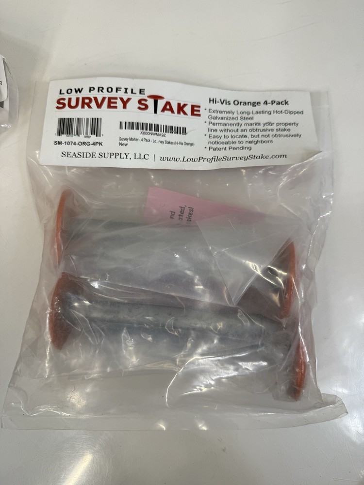 Low Profile Survey Stakes Hi-Vis Orange - 4 Pack