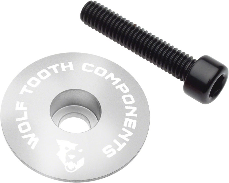 Wolf Tooth Ultralight Stem Cap - Flat, Raw Silver
